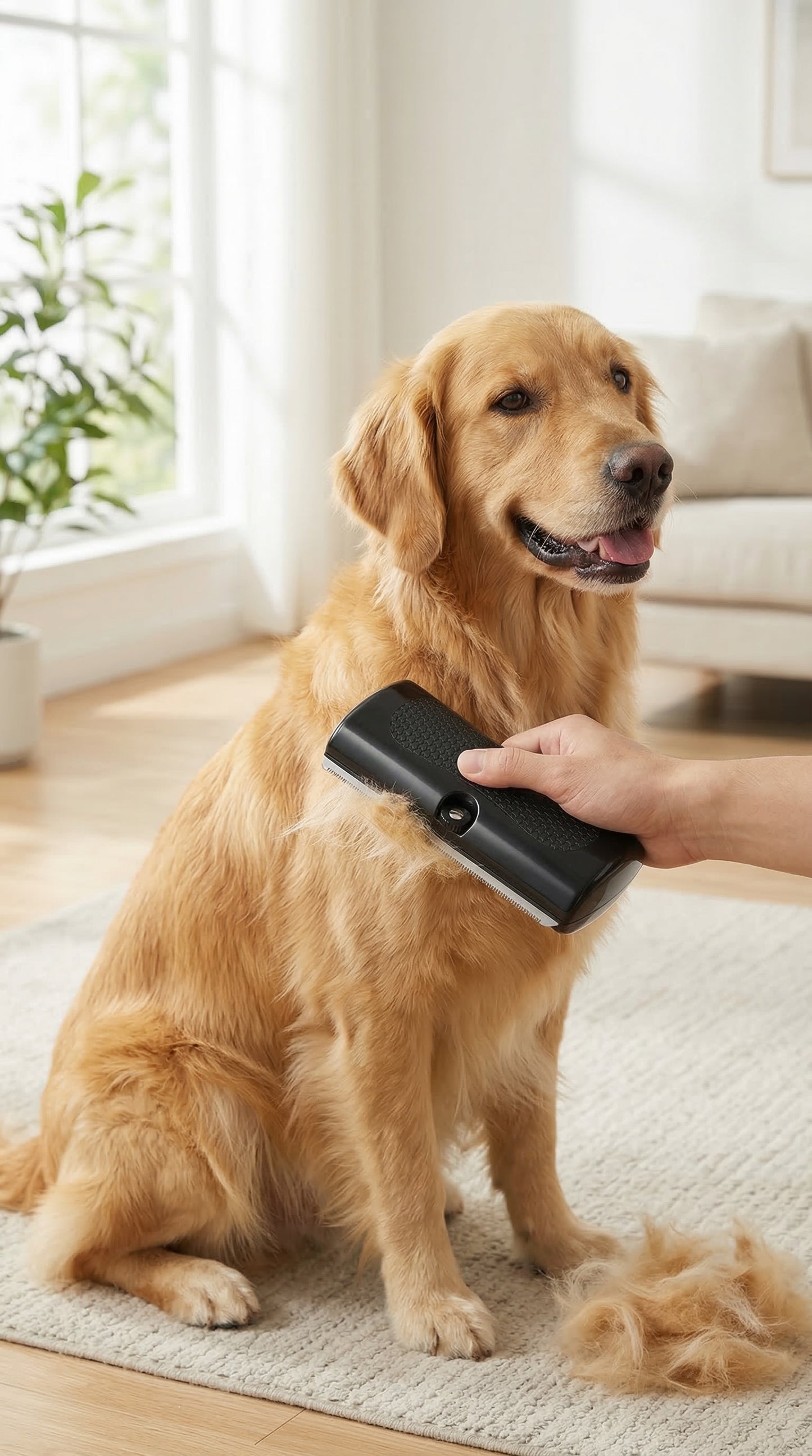 One-Piece Ergonomic Pet Grooming Brush – Professional Fur Removal for Cats & Dogs