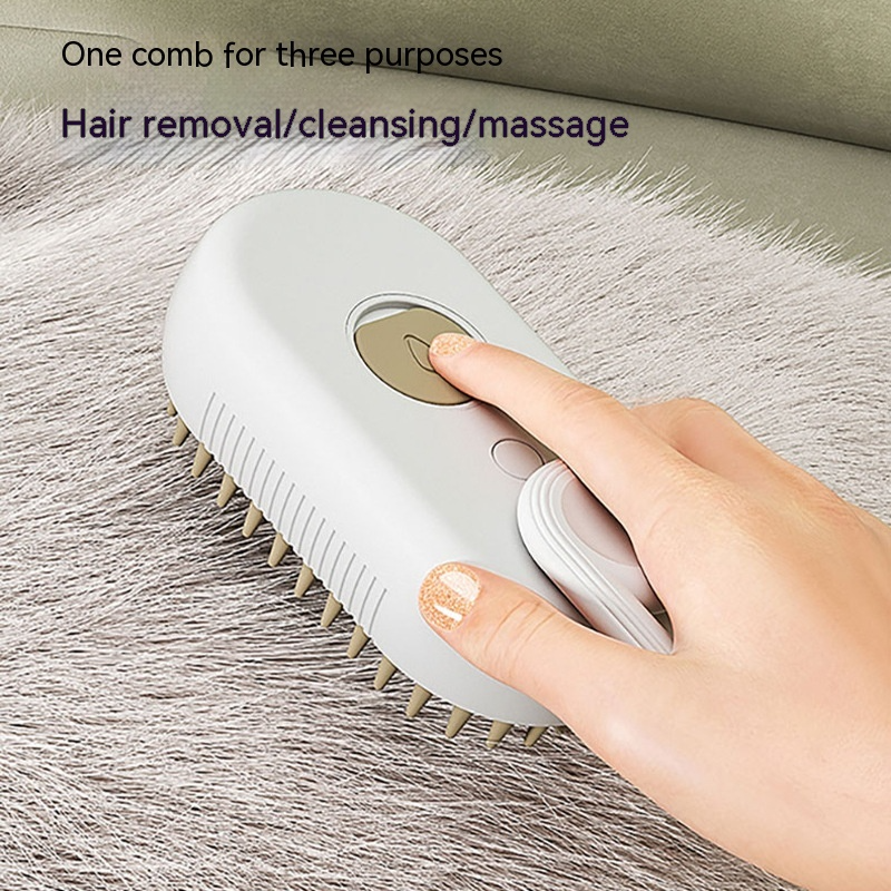 3-in-1 Steam Pet Grooming Brush – Deshedding & Massage Tool