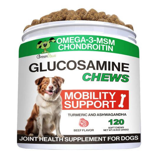 Green Paws Dog Joint Supplement – Hip & Joint Support, 120 Soft Chews