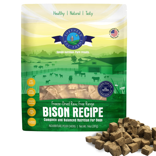 Shepherd Boy Farms Freeze-Dried Bison Dog Food 14 oz
