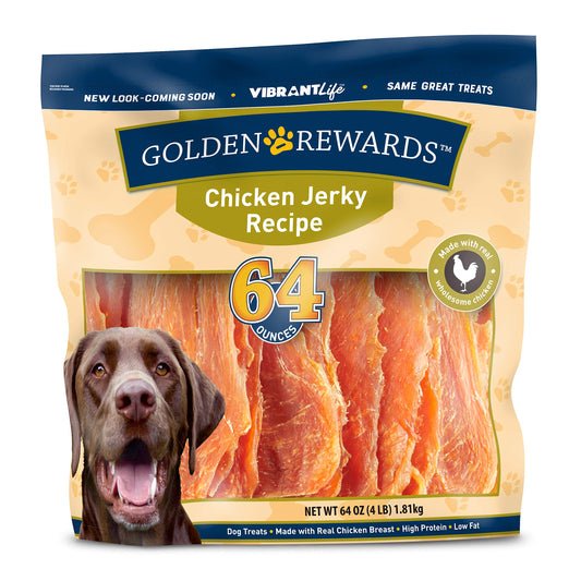 Golden Rewards Jerky Recipe Dog Treats (Chicken Jerky 64 oz 1 Pack)
