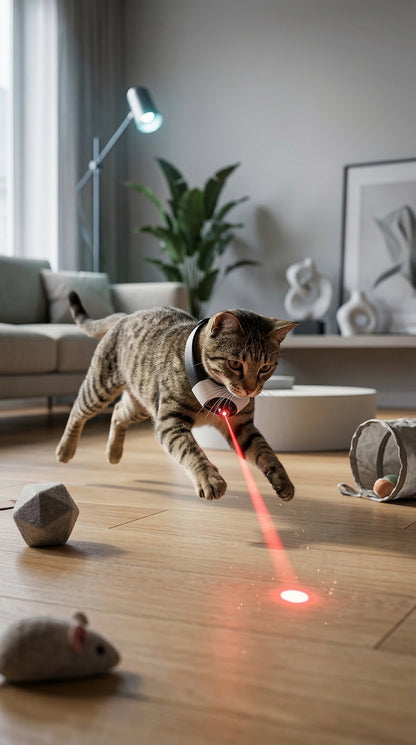 Smart Laser Cat Collar Toy – The Hands-Free Laser That Keeps Cats Playing for Hours
