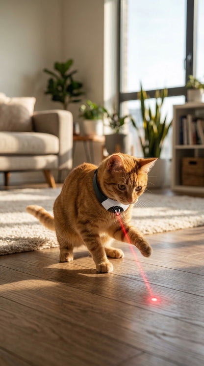 Smart Laser Cat Collar Toy – The Hands-Free Laser That Keeps Cats Playing for Hours