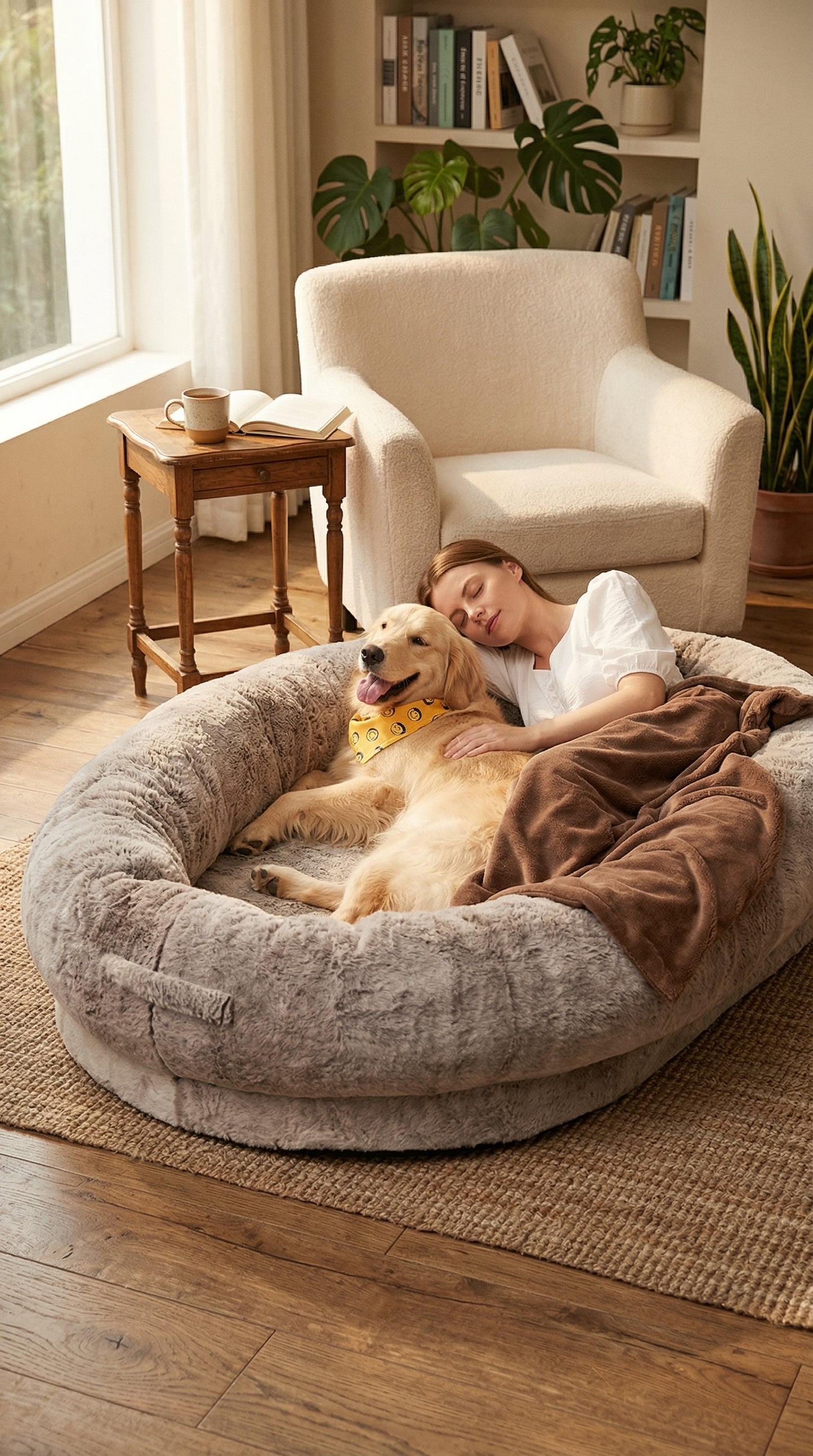 Giant Human Dog Bed – Orthopedic Plush Lounger for Adults & Pets