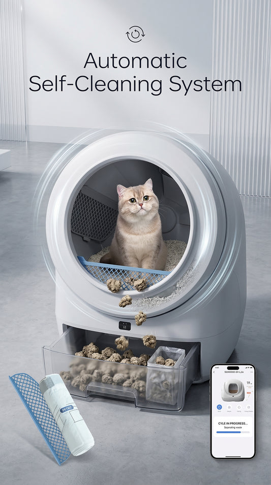 Smart Self-Cleaning Cat Litter Box – Automatic App-Controlled Litter System for Multi-Cat Homes