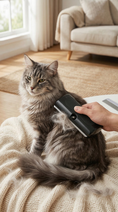 One-Piece Ergonomic Pet Grooming Brush – Professional Fur Removal for Cats & Dogs