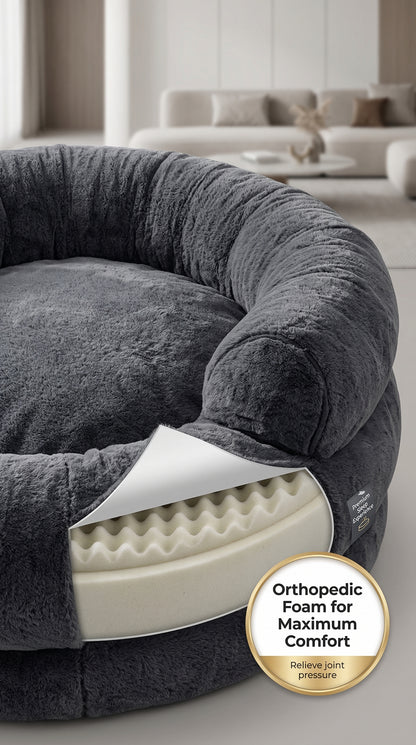 Giant Human Dog Bed – Orthopedic Plush Lounger for Adults & Pets