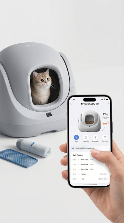 Smart Self-Cleaning Cat Litter Box – Automatic App-Controlled Litter System for Multi-Cat Homes