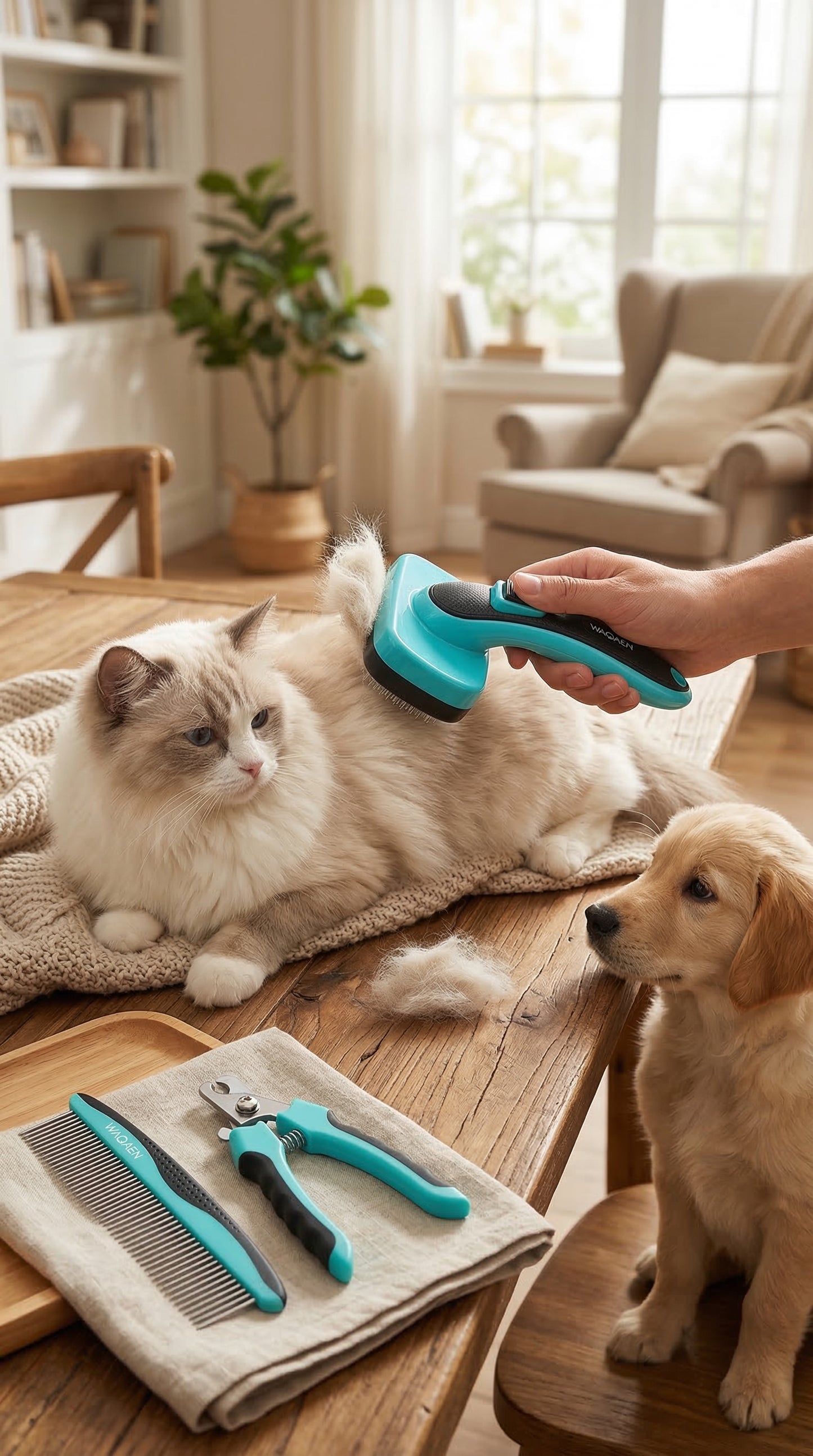 Multi-Function Retractable Pet Brush – Hair Removal & Grooming Comb, 3 Stylish Options