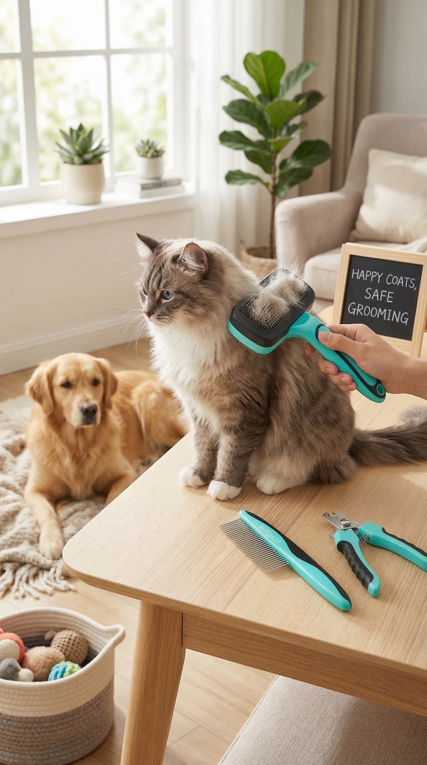 Multi-Function Retractable Pet Brush – Hair Removal & Grooming Comb, 3 Stylish Options