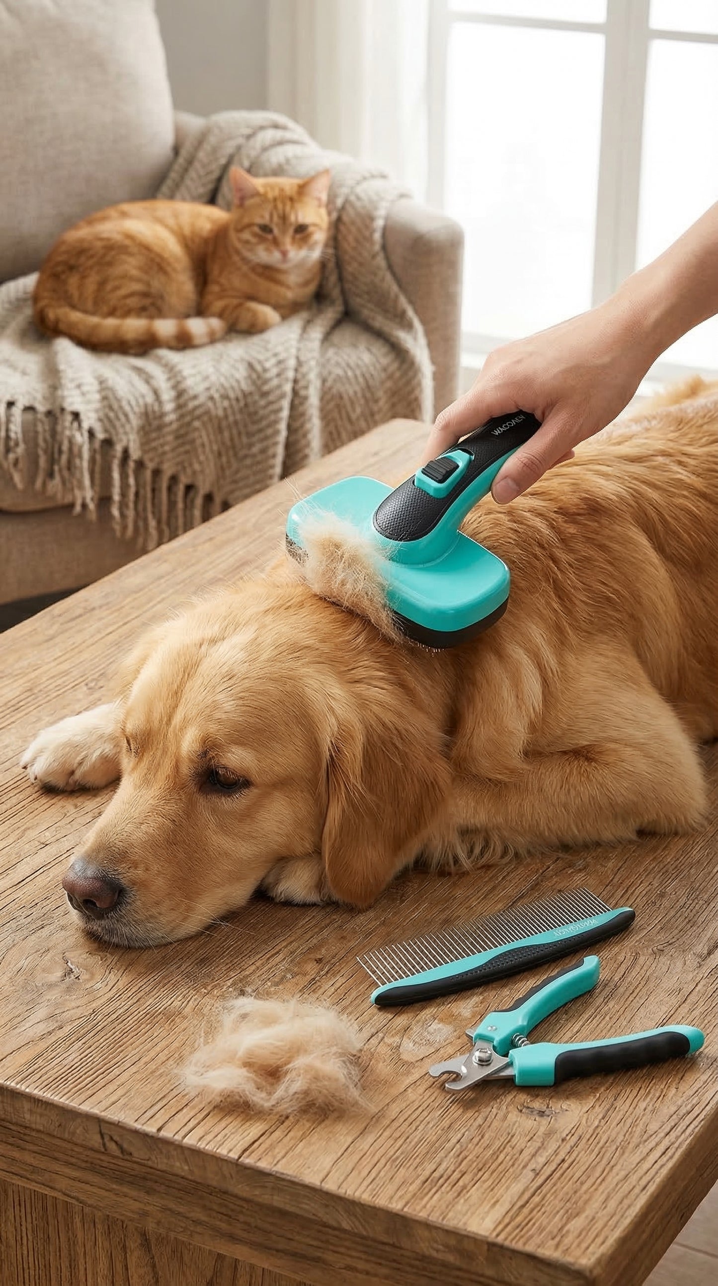 Multi-Function Retractable Pet Brush – Hair Removal & Grooming Comb, 3 Stylish Options
