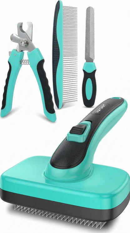 Multi-Function Retractable Pet Brush – Hair Removal & Grooming Comb, 3 Stylish Options