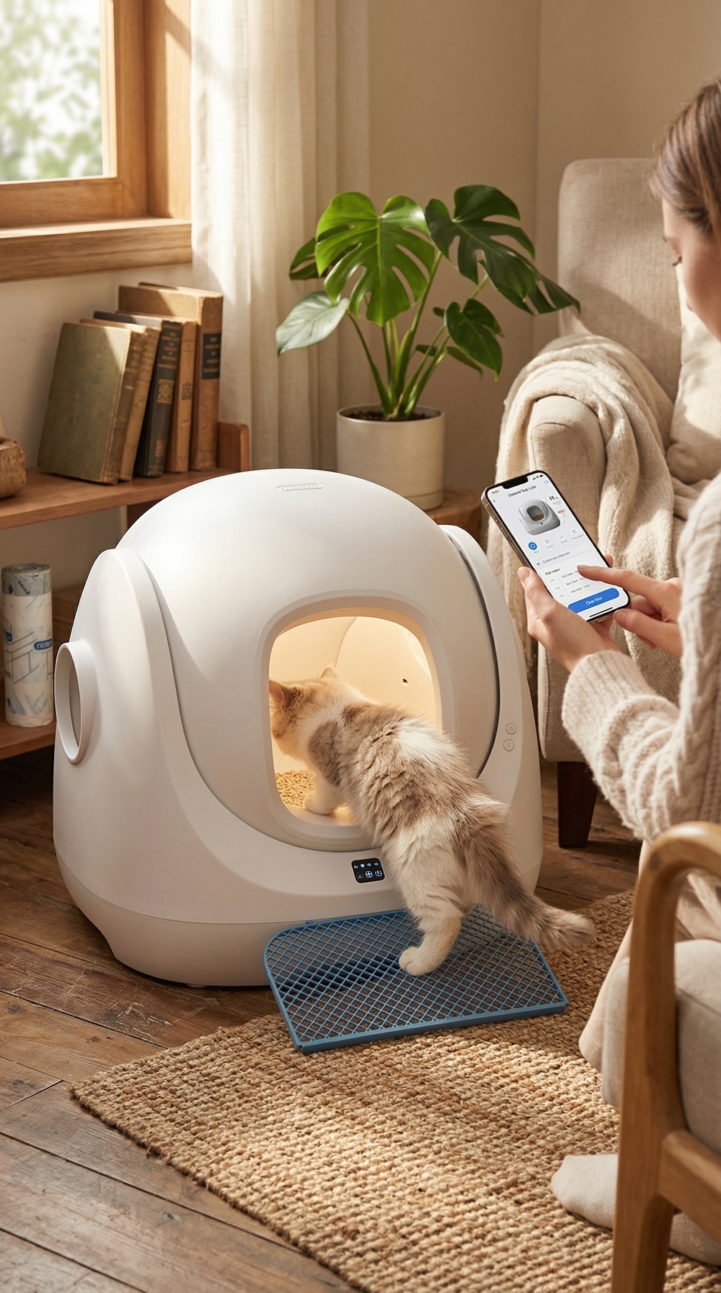 Smart Self-Cleaning Cat Litter Box – Automatic App-Controlled Litter System for Multi-Cat Homes