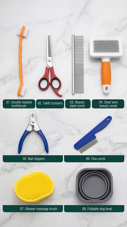 8-in-1 Pet Grooming Kit for Dogs & Cats – Complete Home Grooming Set