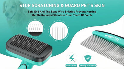 Multi-Function Retractable Pet Brush – Hair Removal & Grooming Comb, 3 Stylish Options