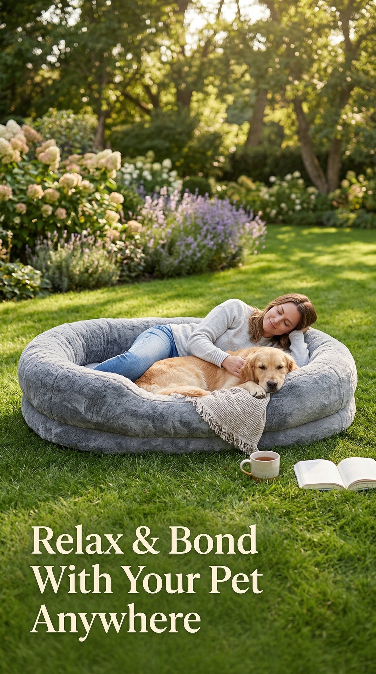 Giant Human Dog Bed – Orthopedic Plush Lounger for Adults & Pets
