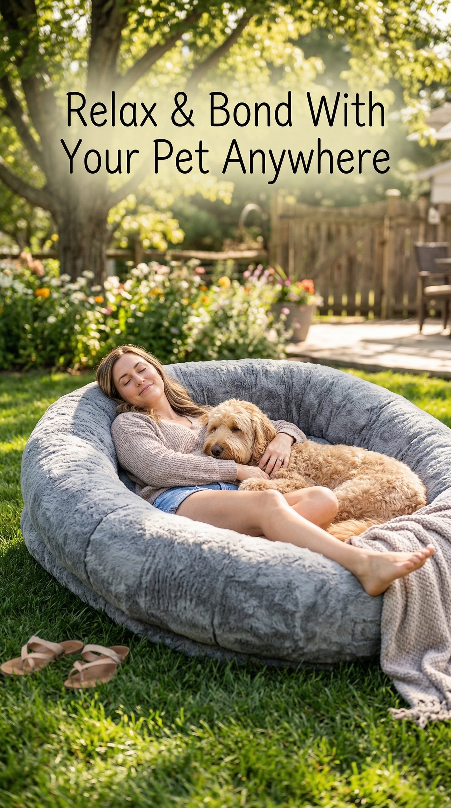 Giant Human Dog Bed – Orthopedic Plush Lounger for Adults & Pets