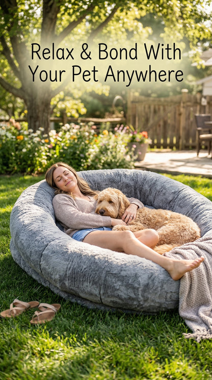 Giant Human Dog Bed – Orthopedic Plush Lounger for Adults & Pets