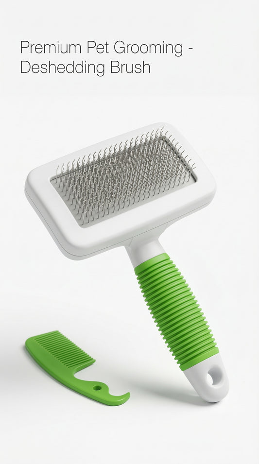 Pet Grooming Brush – Massage & De-Shedding Tool for Dogs & Cats, Long & Short Fur