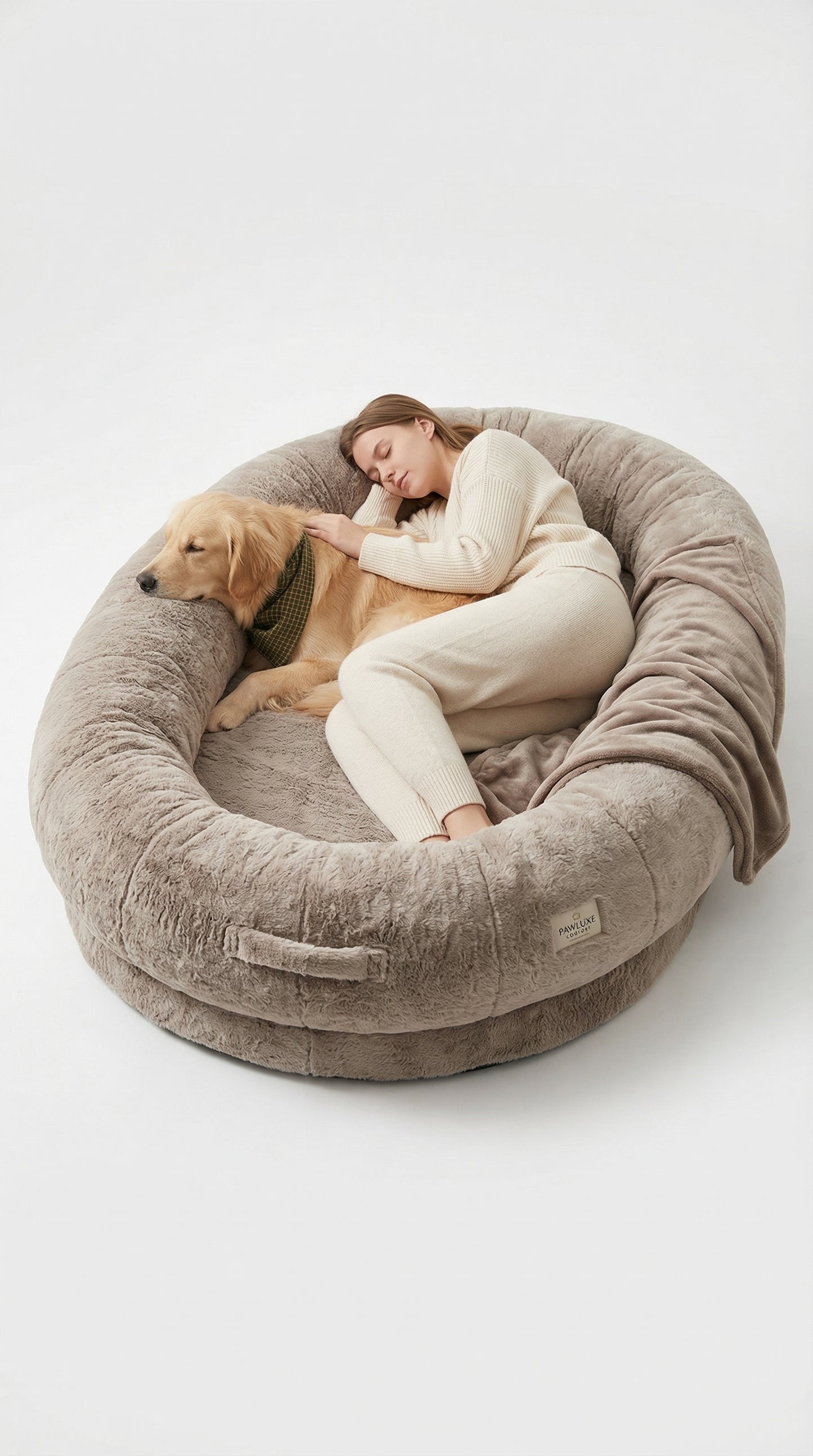 Giant Human Dog Bed – Orthopedic Plush Lounger for Adults & Pets