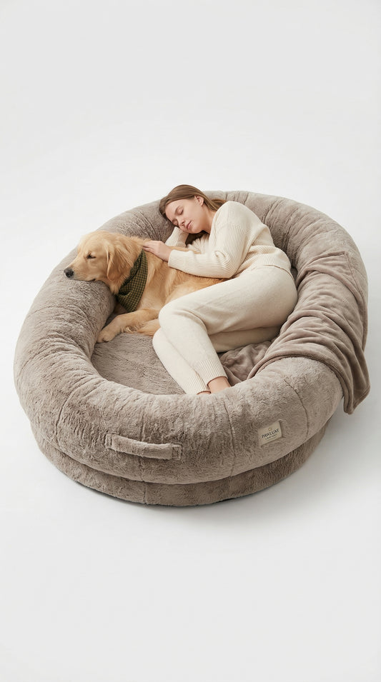 Giant Human Dog Bed – Orthopedic Plush Lounger for Adults & Pets