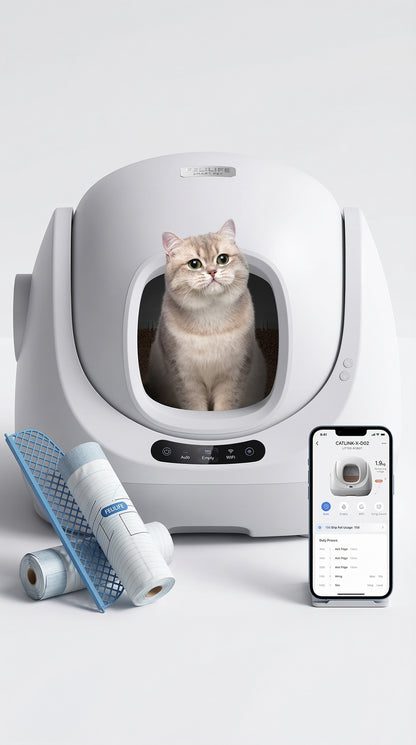 Smart Self-Cleaning Cat Litter Box – Automatic App-Controlled Litter System for Multi-Cat Homes