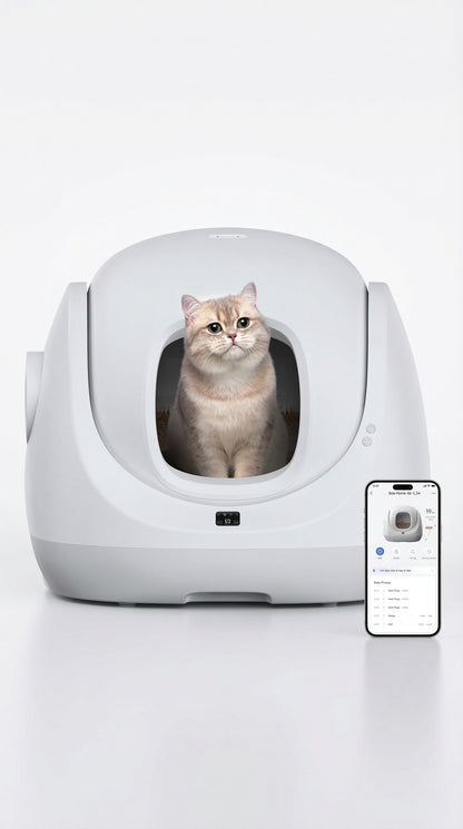 Smart Self-Cleaning Cat Litter Box – Automatic App-Controlled Litter System for Multi-Cat Homes