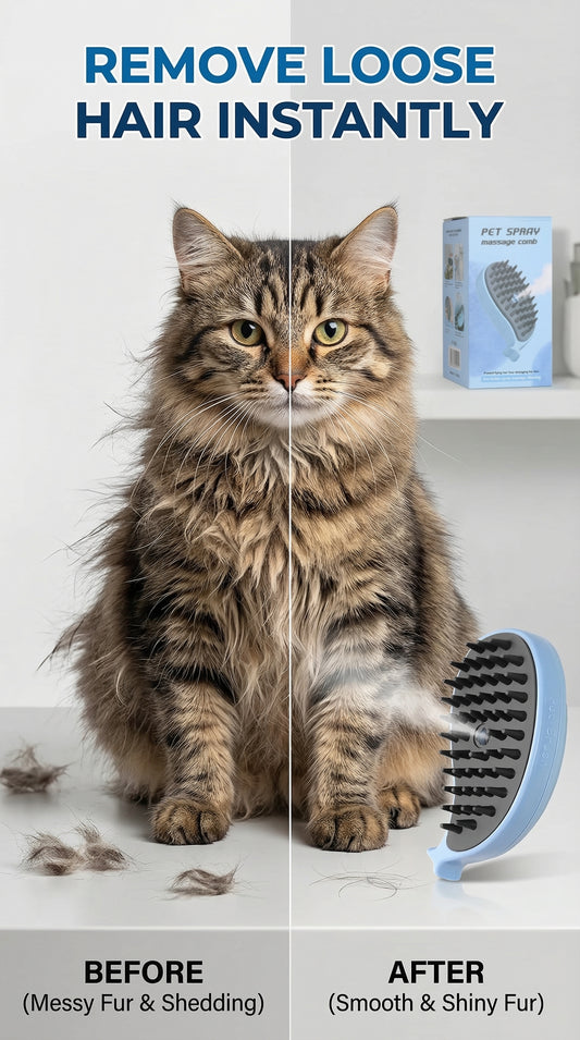 3-in-1 Steam Grooming Brush for Cats & Dogs