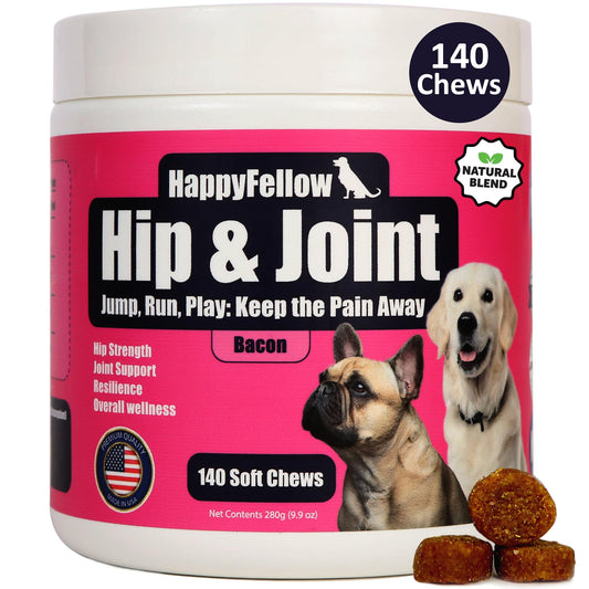 HappyFellow Dog Joint Chews – Glucosamine & Chondroitin, 140 Count