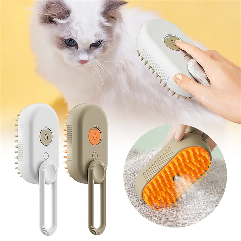 3-in-1 Steam Pet Grooming Brush – Deshedding & Massage Tool